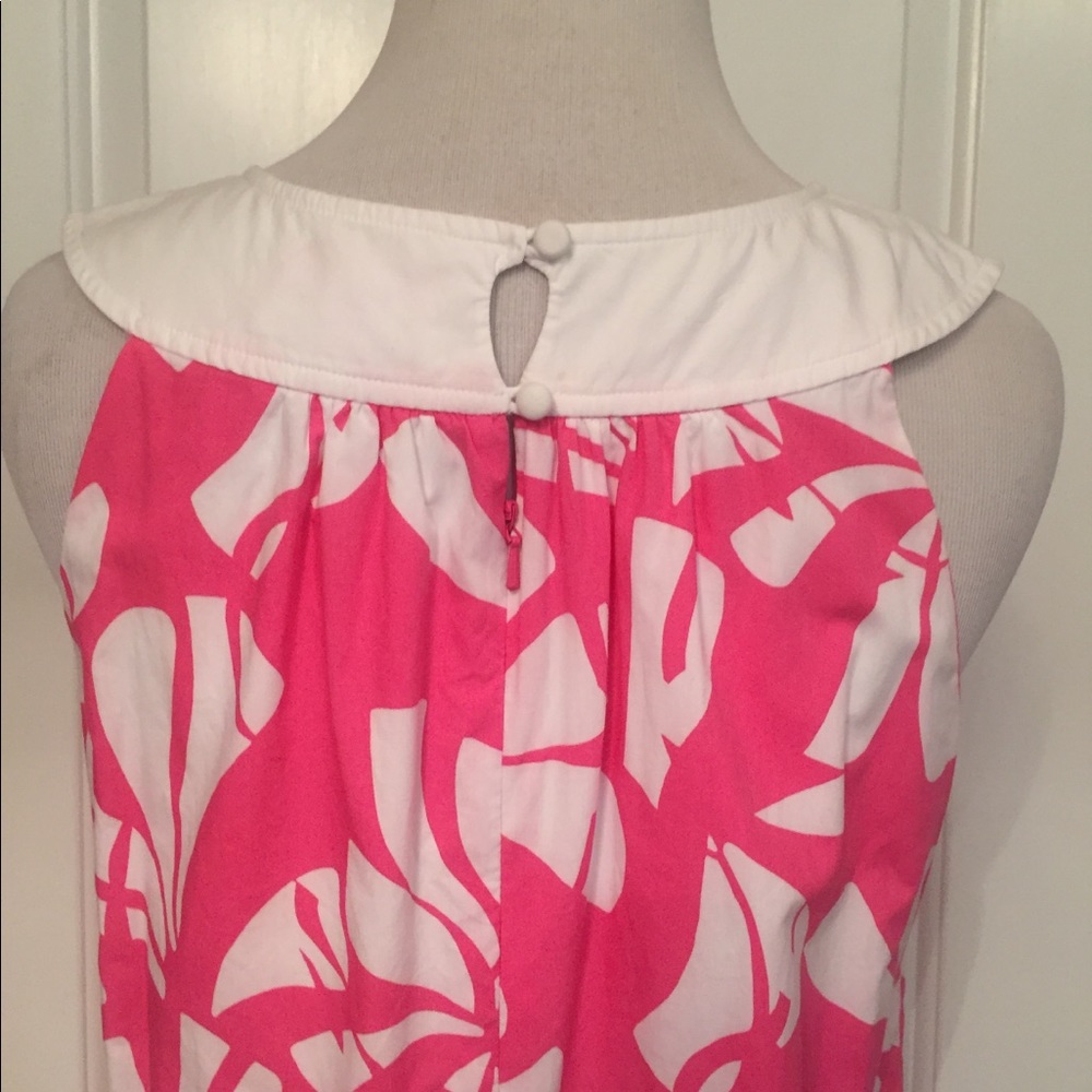 LILLY PULITZER DRESS MINI SHIFT PINK WHITE FLORAL BELT A-LINE SLEEVELESS Size 4 - Picture 4 of 8